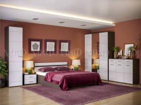 Спальня Нэнси (Венге/Белый глянец) в Шербакуле - sherbakul.katalogmebeli.com | фото