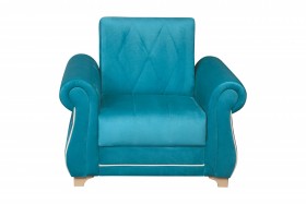 Кресло для отдыха "Порто" (велюр киви бирюза / микровельвет крем) в Шербакуле - sherbakul.katalogmebeli.com | фото 3