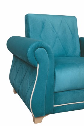 Кресло для отдыха "Порто" (велюр киви бирюза / микровельвет крем) в Шербакуле - sherbakul.katalogmebeli.com | фото 5