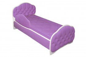 Кровать 160 Гармония 67 Светло-фиолетовый (мягкий бортик) в Шербакуле - sherbakul.katalogmebeli.com | фото