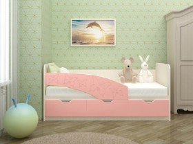 Кровать Бабочки 1,6м (Розовый металлик) в Шербакуле - sherbakul.katalogmebeli.com | фото 1