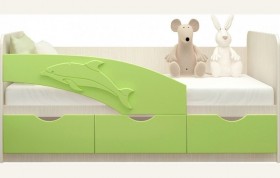 Кровать детская 1,6м Дельфин (Салатовый металлик) в Шербакуле - sherbakul.katalogmebeli.com | фото