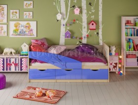 Кровать детская 1,6м Дельфин (Синий металлик) в Шербакуле - sherbakul.katalogmebeli.com | фото