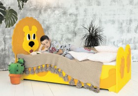 Кровать детская Лева 1.6 Желтый/Оранжевый в Шербакуле - sherbakul.katalogmebeli.com | фото