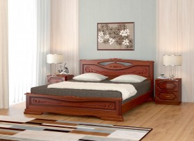 Кровать Карина-7 из массива сосны 1400*2000 Орех в Шербакуле - sherbakul.katalogmebeli.com | фото