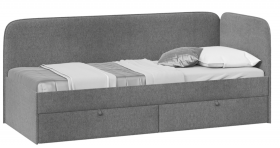 Кровать «Молли» с мягкой обивкой (900) тип 1 (Микровелюр Scandi Graphite 22) в Шербакуле - sherbakul.katalogmebeli.com | фото