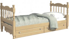 Кровать одинарная Аленка из массива сосны 800*1890 Сосна в Шербакуле - sherbakul.katalogmebeli.com | фото 1