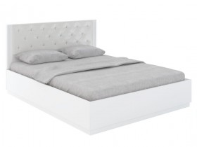 Кровать с ПМ М25 Спальня Тиффани (белый текстурный) в Шербакуле - sherbakul.katalogmebeli.com | фото