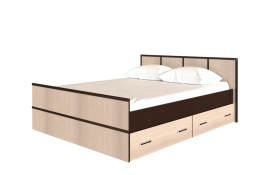 Кровать Сакура с настилом и ящиками 1,4 (Венге/Лоредо) в Шербакуле - sherbakul.katalogmebeli.com | фото