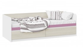 Кровать «Сканди» с 2 ящиками Дуб Гарден/Белый/Лиловый в Шербакуле - sherbakul.katalogmebeli.com | фото