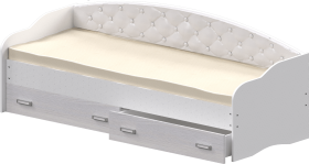 Кровать Софа-7 с мягкой спинкой (800х2000) Белый в Шербакуле - sherbakul.katalogmebeli.com | фото