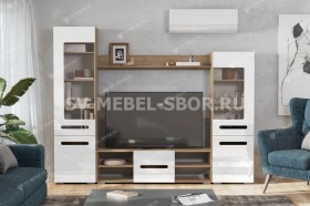 Мебель для гостиной МГС 6 (Исполнение 1/Дуб золотой/Белый глянец) в Шербакуле - sherbakul.katalogmebeli.com | фото 1