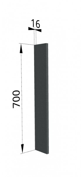 Панель торцевая ПТ 400 Квадро (для шкафа торцевого верхнего) Железо в Шербакуле - sherbakul.katalogmebeli.com | фото