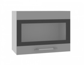 Ройс ВПГСФ 600 Шкаф верхний горизонтальный со стеклом с фотопечатью высокий (Графит софт/корпус Серый) в Шербакуле - sherbakul.katalogmebeli.com | фото
