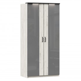 Техно ЛД 678.130.000.007 Шкаф 2-хстворчатый с комбинированными дверями (Дуб Крафт белый/Серый шифер) в Шербакуле - sherbakul.katalogmebeli.com | фото