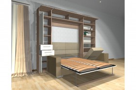 Шкаф-кровать с диваном Каролина в Шербакуле - sherbakul.katalogmebeli.com | фото 3