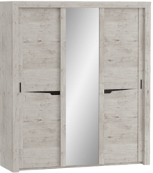 Шкаф трехдверный Соренто с раздвижными дверями Дуб бонифаций/Кофе структурный матовый в Шербакуле - sherbakul.katalogmebeli.com | фото