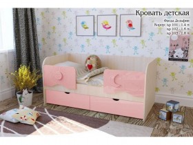 Соня Кровать детская 2 ящика 1.6 Розовый глянец в Шербакуле - sherbakul.katalogmebeli.com | фото