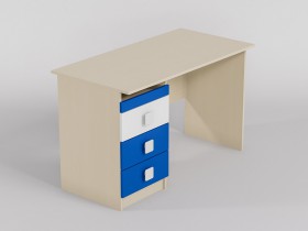 Стол (прямая столешница) Скай люкс (Синий/Белый/корпус Клен) в Шербакуле - sherbakul.katalogmebeli.com | фото
